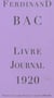 Livre journal 1920