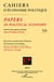 Cahiers d'économie politique n.59 : papers in political economy