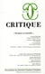 Revue Critique n.732