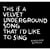 This is a velvet underground song that I'd like to sing (vinyl)