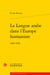 La langue arabe dans l'Europe humaniste : 1500-1550