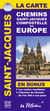 La carte des chemins de Saint-Jacques de Compostelle en Europe