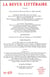 LA REVUE LITTERAIRE n.69