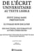 De l'écrit universitaire au texte lisible