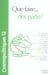 COSMOPOLITIQUES Tome 12 : Cosmopolitiques N12. Que faire...des partis ? : Que faire...des partis ?