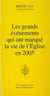 Grands évènements qui ont marqué la vie de l'Eglise en 2005