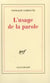 L'Usage de la parole
