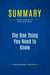 Summary: The One Thing You Need to Know : Review and Analysis of Buckingham's Book