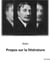 Propos sur la littérature