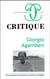 Revue Critique n.836/837 : Giorgio Agamben