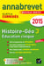 Annabrevet sujets & corrigés : histoire - géographie - éducation civique - 3ème - annales - 2015