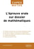 L'épreuve orale sur dossier - Capes de mathématiques