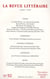 LA REVUE LITTERAIRE n.50