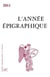 L'ANNEE EPIGRAPHIQUE : 2011