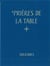 Prière de la table benedictiones mensae