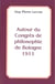 Autour du congrès de philosophie de Bologne 1911