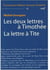 Les deux lettres à Timothée. La Lettre à Tite