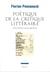 POETIQUE : poétique de la critique littéraire - de la critique comme littérature