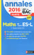 Annales bac 2016 - math - term es-l - spécialités es - sujets