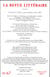 LA REVUE LITTERAIRE n.67