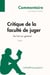 Critique de la faculté de juger de Kant - de l'art en général