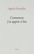 COMMENT J'AI APPRIS A LIRE