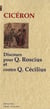 Discours pour Q. Roscius - discours contre Q. Cécilius