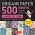 Origami paper : 500 sheets flower patterns 4" 10 cm