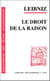 Le droit de la raison