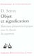 Objet et signification : Matériaux phénoménologique pour la théorie du jugement
