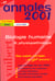 Annales du bac 2001 sujets et corriges - biologie physiopathologie serie sms