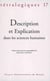 Description et explication dans les sciences humaines