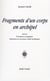 Fragments d'un corps en archipel - perception et imaginaire - réflexions sur un poème oublié de rimbaud