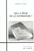 Qui a Peur de la Littérature ?