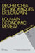 Revue recherches economiques de louvain