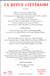 LA REVUE LITTERAIRE n.70