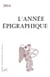 L'Année épigraphique, vol. 2014