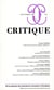 Revue Critique n.726