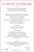 LA REVUE LITTERAIRE n.78
