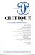 Revue Critique n.858 : de la poétique avant toute chose