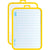 BIC Velleda Ardoise Double Face (19x26 cm) - Jaune, Pochette de 1