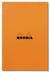Bloc notes Rhodia - Orange - A5 14.8 x 21 cm - Bloc agrafé n °16 - 160 pages petits carreaux 5x5