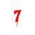 Bougie anniversaire chiffre 7 Rouge - Gatodéco
