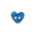 Bouton - coeur transparent bleu - 9mm