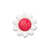 Bouton marguerite - rouge - 15mm