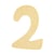 Chiffre 2 en bois arrondi - 6 cm