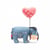 Figurine bourriquet avec un ballon