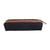 Trousse carrée cuir - 18,5x5x5 cm - marine et marron