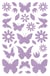 Stickers Glitty Maildor - 10,5 x 16 cm - Papillons, fleurs - violet - 2 planches