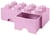 Brique de rangement empilable à 2  tiroirs 8 plots LEGO® Rose